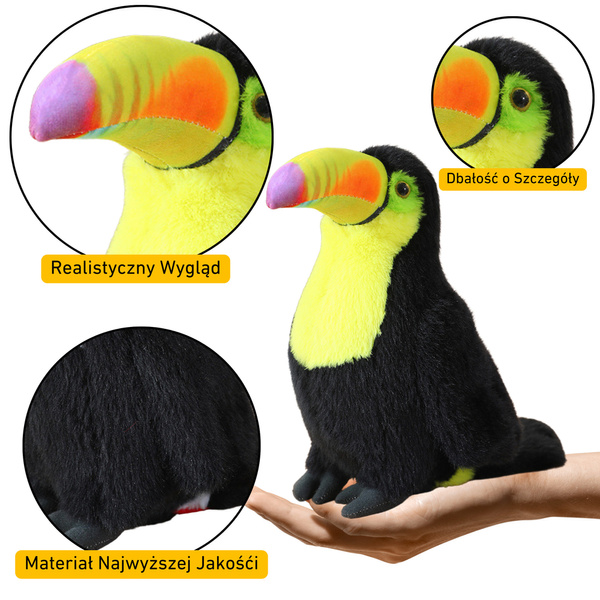 Plush Toucan Bird Plush Toy Mascot Cuddly Toy Yellow 30cm