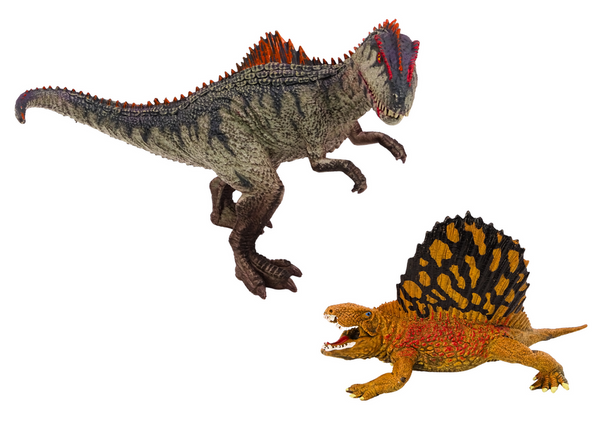 Dinosaurierfiguren Dimetrodon Allosaurus Set 2 Stück