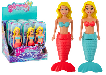 Mermaid Bath Wind Up Water Floating Turquoise Pink Doll MIX