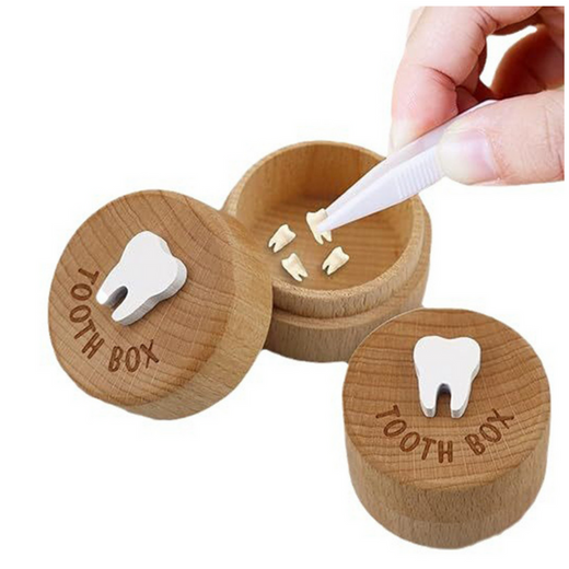 Wooden Box for Baby Teeth for Children with Engraving Tooth Box