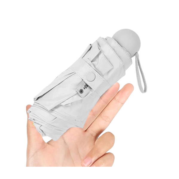 Folding Pocket Umbrella with UV Protection UPF 50+ Case Gray 90 cm