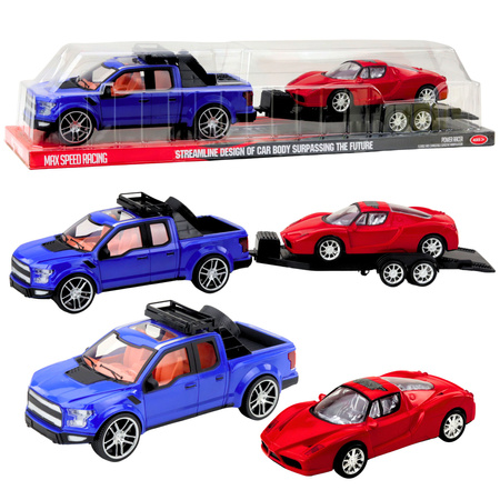 Off-road Vehicle with Tow Truck Sports Car Set