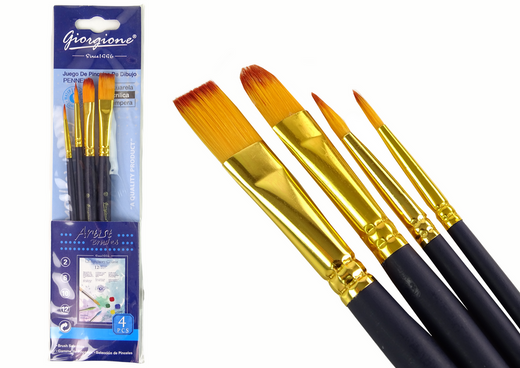 Set Künstlerpinsel 4 Formen