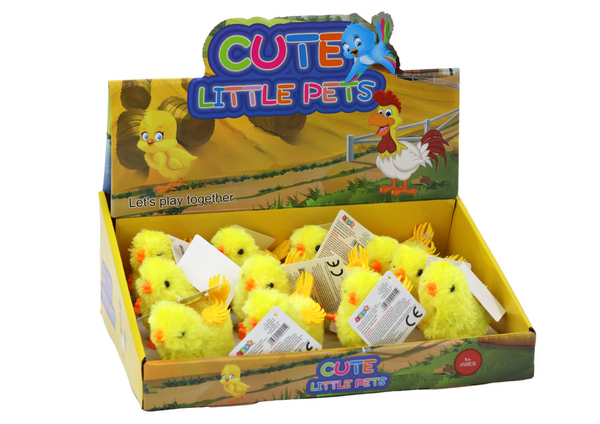 Springendes Huhn, Aufziehspielzeug-Figur, Gelb