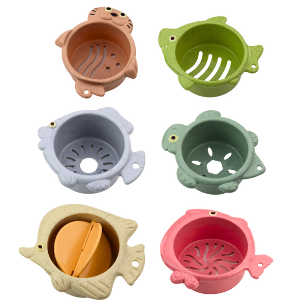 2in1 Pastell Badetassen Set 6tlg