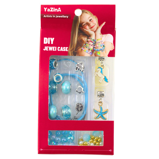 Zestaw DIY Do Robienia Bransoletek Biżuterii Koraliki Zawieszki Mix