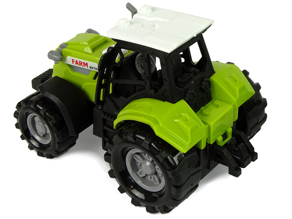 Traktor mit Anhänger Heuballen Ton Grün