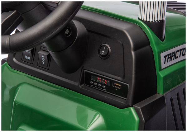 CH9959B Battery Operated Tractor with Trailer Dark Green 24V