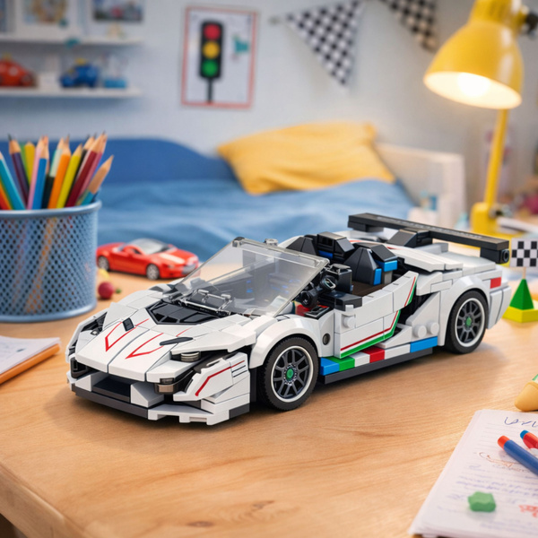 Construction Bricks Sports Car Convertible SVJ White 348 pcs.