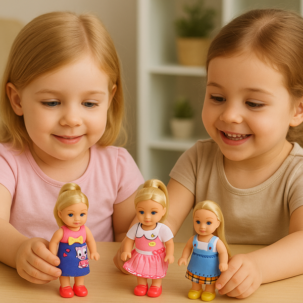 Mini Laleczka Kaibibi Kolorowa Sukienka Długie Włosy 12 cm Mix