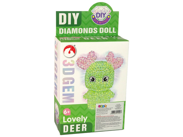 DIY Diamant-Kreativ-Kit Grünes Rentier Kristalle Pailletten 3D Schlüsselanhänger