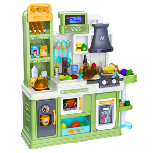 Kinderküche Wasserkreislauf Lebensmittel Farbwechsel Dampf Grün 64 Stück.