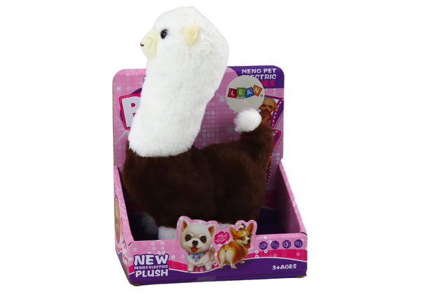 Interactive running game Pet Llama Alpaca Brown 23cm