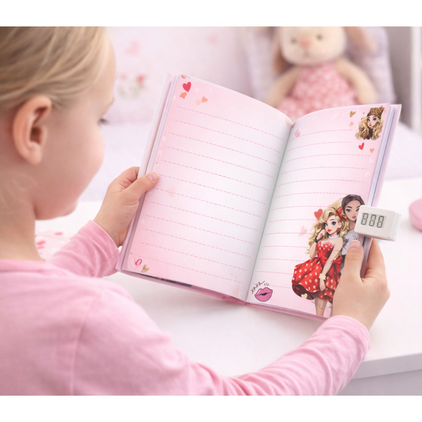 Girls' Diary Notebook Code Melodies Colorful Pages Hearts