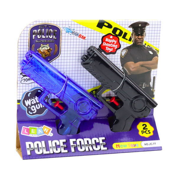 Set of Police Water Guns Blue Black 2pcs