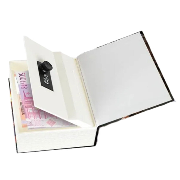 Book HiBuch verstecktes Sparschwein Safe Code Dinosaurier schwarz