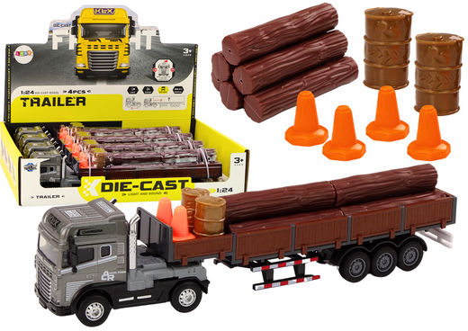 Holz-LKW-LKW-Anhänger 1:24 Holzscheite Geräusche Lichter