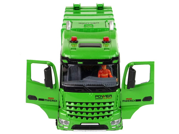 Green Remote Controlled Garbage Truck Remote Control 2.4G Lights Sound