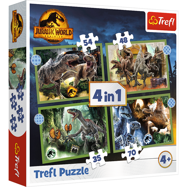 Puzzle - 4in1 - Gefährliche Dinosaurier - Universal Jurassic World Trefl 34607