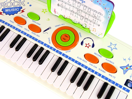 Electric Piano Keyboard for Kids Blue USB MP3 notes