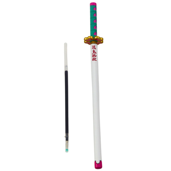 Katana Schwert Anime Kugelschreiber Metall Schwarze Tinte Austauschbare Mine Türkis