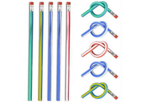 Flexibler flexibler Bleistift mit Radiergummi, weich zu biegen, 5 Stück, 30 cm