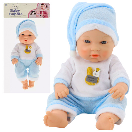Baby Doll in Blue Pajamas, Hat, Movable Arms and Legs, 30cm
