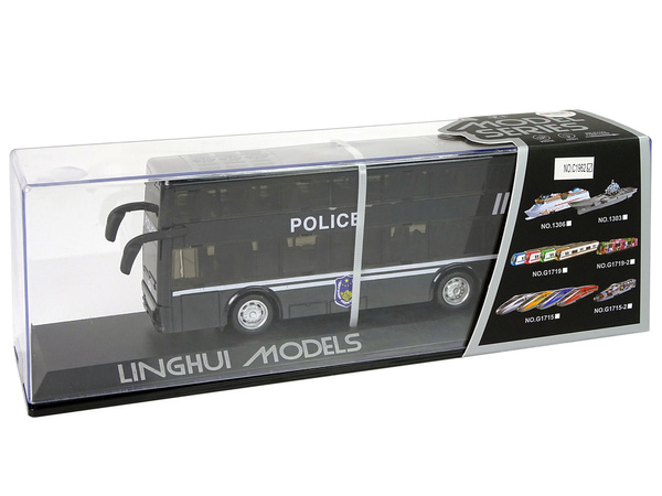 Black Double-decker Police Bus with Pull Down Sound