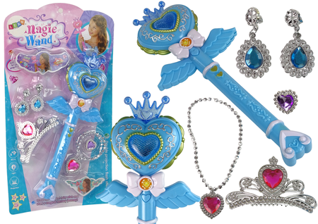 Magisches Märchen Prinzessinnen Set Interaktiver Zauberstab mit Licht und Ton Sternprojektor-Funktion