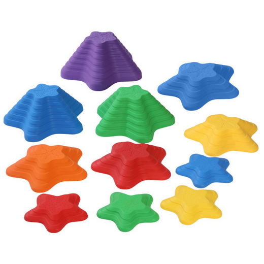 Sinnespfadsteine, 4 Größen, 6 bunte Steine