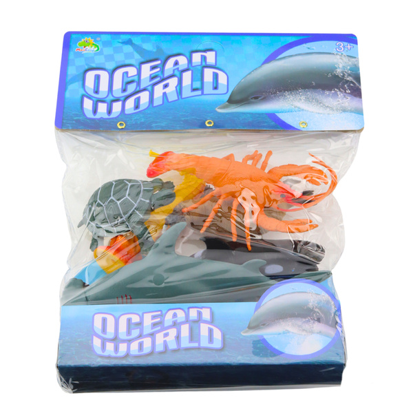 Set mit Meerestierfiguren: Hai, Hammerhai, Killerwal, Pferd, Hummer, Schildkröte, 6 Stück