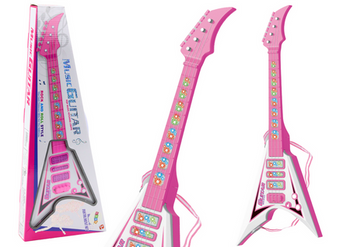 Electric Guitar For Kids Lights Melodies Pink