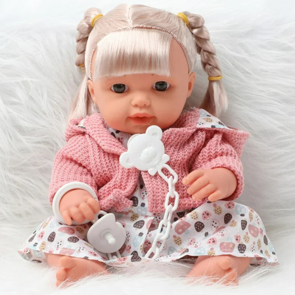 Baby Doll Girl Dress Sweater Pacifier Sounds