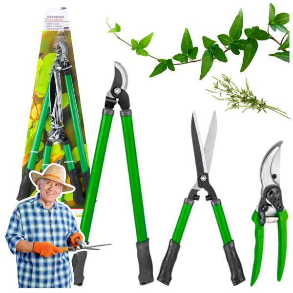 Gartenheckenscheren-Set mit Koffer 3-tlg.