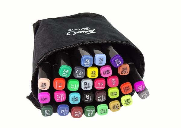 Set of 30 Double-sided Alcohol Markers Pro Touch Bag
