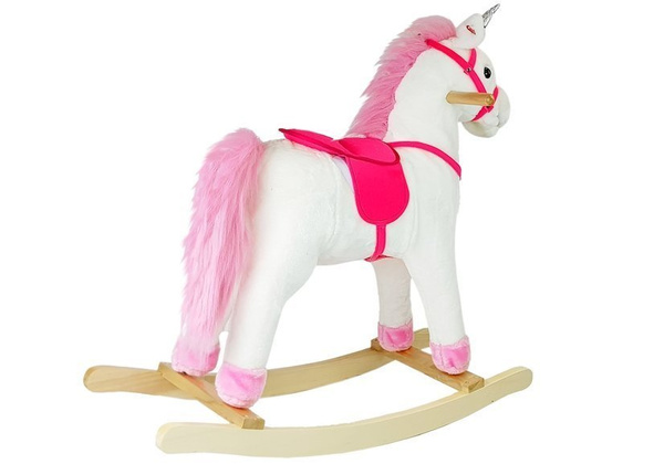 Running Horse Unicorn White Sounds Moves Snout Tail 74 cm