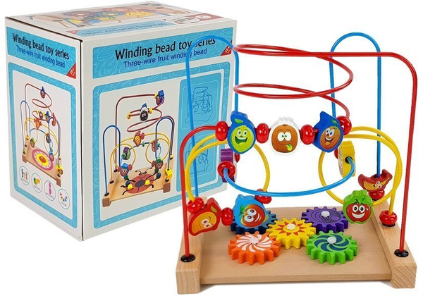 Wooden Maze with Beads Fruits