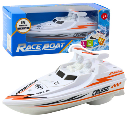 Boat Motorboat Battery Operated White Floating Water