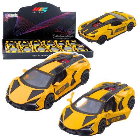 Racing Car Sports Metal Drive Opening Doors Yellow 1:32