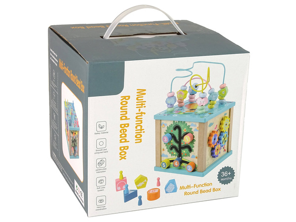 Wooden Educational Cube Sorter Labyrinth Game Clock Chinoiserie