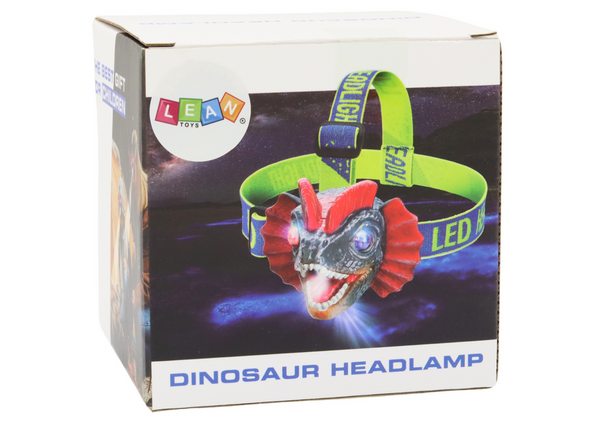 Dinosaurier-Stirnlampe, Taschenlampe, verstellbares Kopfband, 3 LEDs