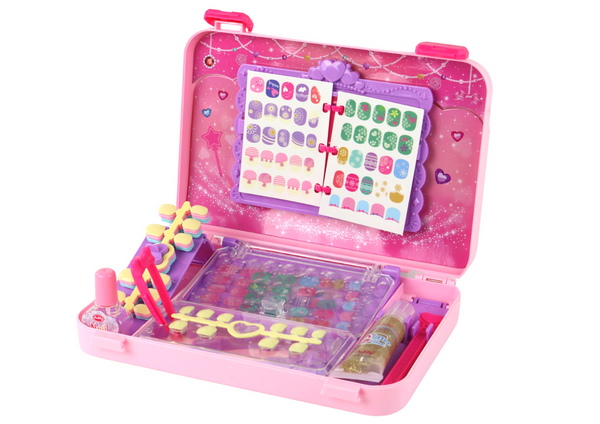 Suitcase With Nail Accessories Manicure Stickers Nail Tips