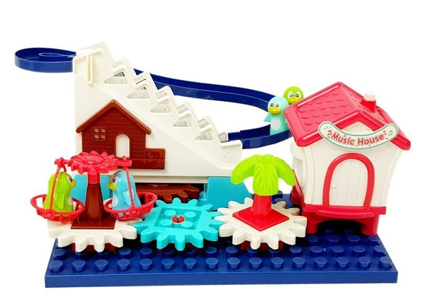 Set of blocks with a Slide Penguins Gears on Batteries