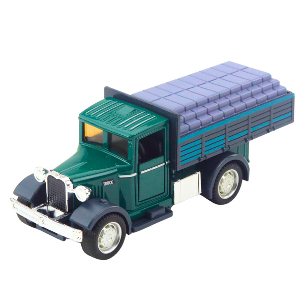 Klassischer Metall-LKW mit Rückziehlichtern und Geräuschen