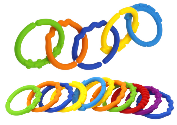 Colorful sensory bracelets for babies, 24 pieces