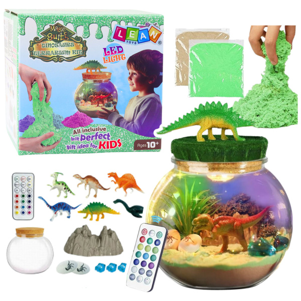 DIY Dinosaur Terrarium Creative Kit with LED Light and Remote Control