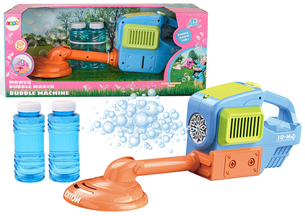 Soap Bubble Machine Lawn Mower Trimmer Two Fluids Blue
