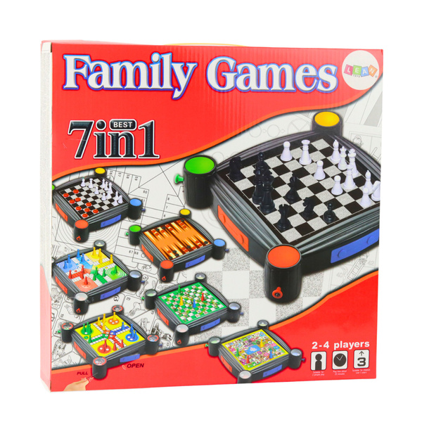 Brettspiele Gesellschaftsspiele 7 in 1 Schach Damespiel Schlangen und Leitern