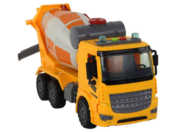 Concrete Mixer Truck Swivel Pear Sound Light Yellow 1:16