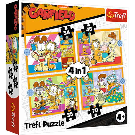 Puzzle 4-in-1 – Garfield liebt Lasagne – Trefl 34673